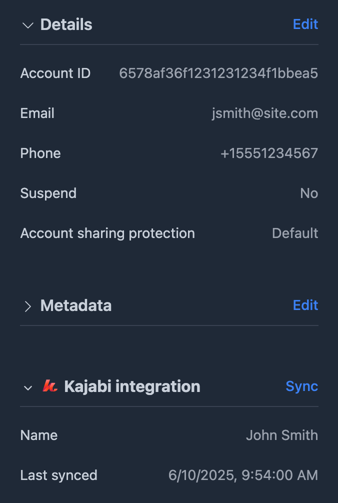 User detail