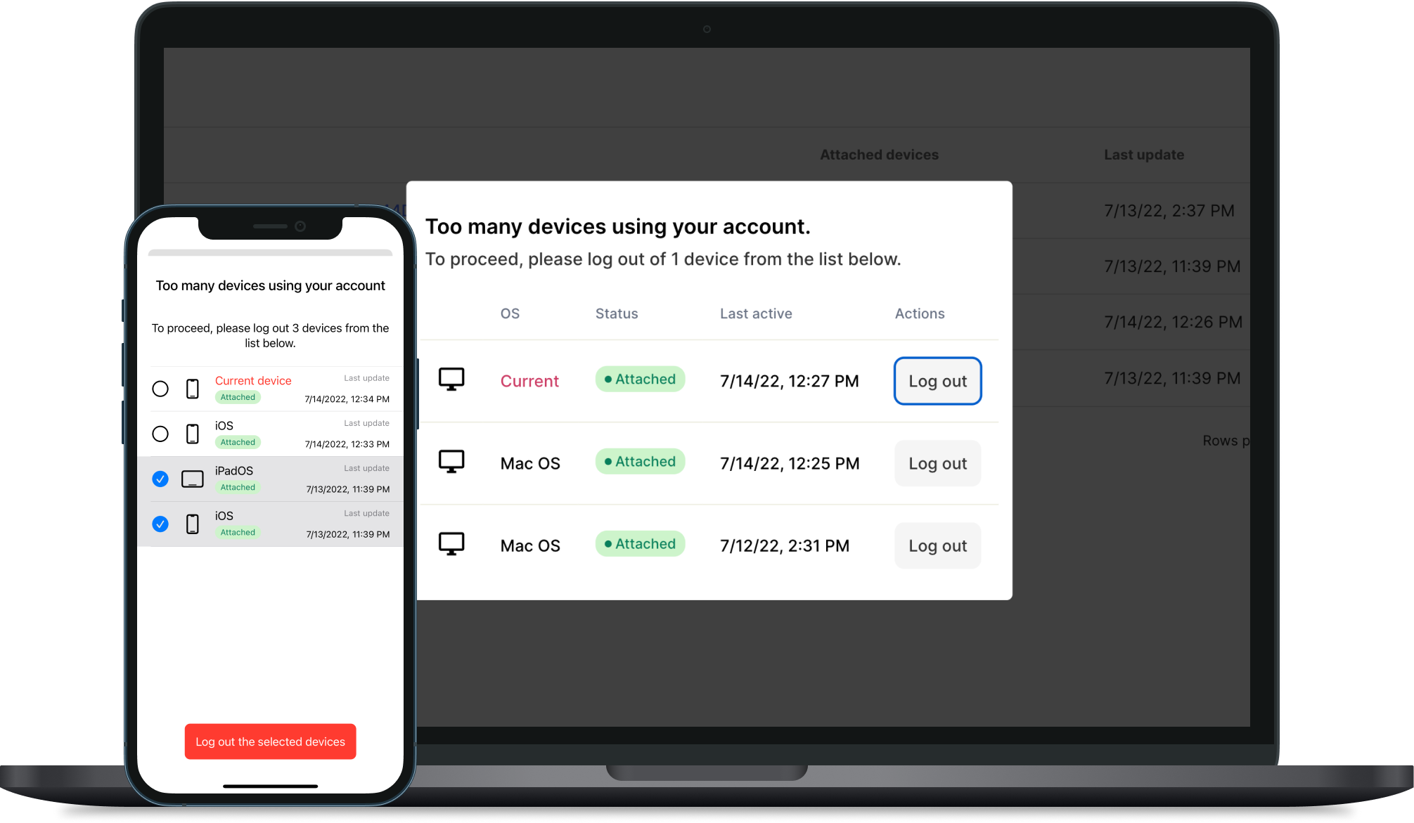 Configuring the blocking dialog Rupt Monitor and prevent account